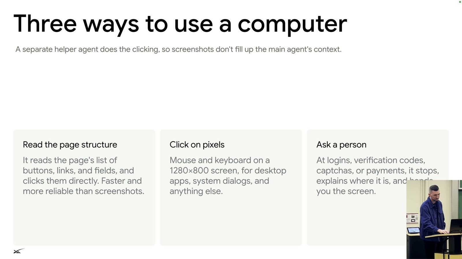 Three ways to use a computer