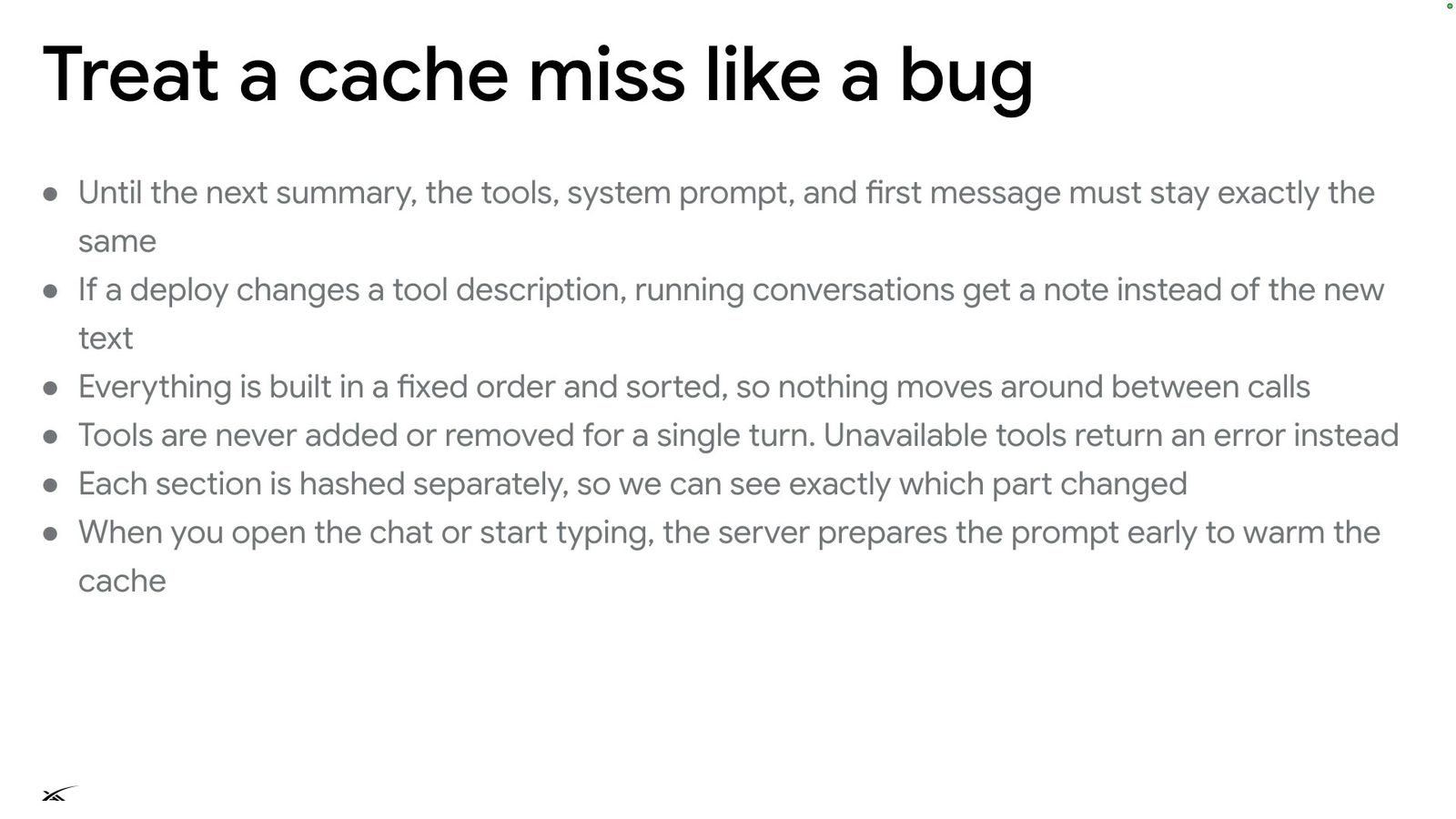 Treat a cache miss like a bug